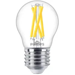 PHILIPS E27 LED Tropfen Lampe klar mit Filamentfäden 5,9W wie 60W warmweisses Licht mit hoher Farbwiedergabe 90Ra