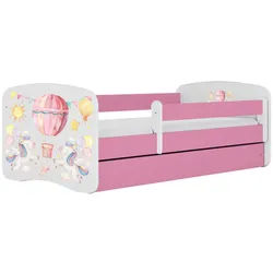 Raumhirsch Furniture Kinderbett Ballon mit Schublade 140/70 80/61/144 , Rosa , Holzwerkstoff , Rechteckig , 70x140 cm , FSC 100% , Babymöbel & Kindermöbel, Kinderzimmer & Jugendzimmer, Kinderbetten