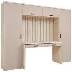 Mid.you Bürokombination , Eichefarben, Kaschmir , Holzwerkstoff , 8 Fächer , 250x200x60 cm , Büromöbel, Büromöbel-Sets & Büromöbel-Serien, Büromöbel-Sets & Büromöbel-Serien