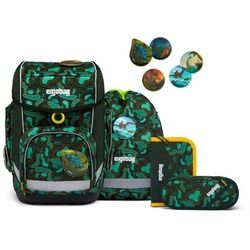 ergobag Schulranzen Cubo (5tlg., inkl. Schlamperrolle, Sportbeutel, Federmäppchen, Kletties-Set), aus recyceltem Material