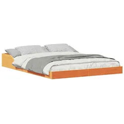 vidaXL Bett Bettrahmen Wachsbraun 120 x 200 cm Massives Kiefernholz (1-tlg) braun