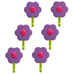 Kochblume Wandhaken Blumenhaken S, (Spar-Set, 6-St), Tragkraft bis zu 3,5 kg lila