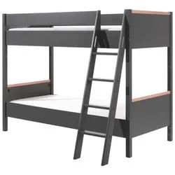 Mid.you Etagenbett , Anthrazit , Holz , Kiefer , seitenverkehrt montierbar , 90x200 cm , Baby & Kindermöbel, Kinder- & Jugendzimmer, Stockbetten