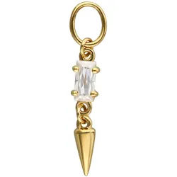 18 Karat Gold Anhänger für Clicker MOISSANIT-RECHTECK + SPITZE