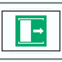 HB-Druck Schiebetür öffnet nach rechts Symbol A6 (105x148mm) Schild