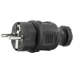 Tragbarer Stecker 230V 2P+E IP44 16A schwarz Typ E gerade W-89999