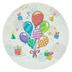 PAPSTAR Pappteller 10 Teller, Pappe rund Ø 23 cm "Fete", (10 St), Pappteller Geburtstagsteller Partyteller Kindergeburtstag Mottoparty bunt