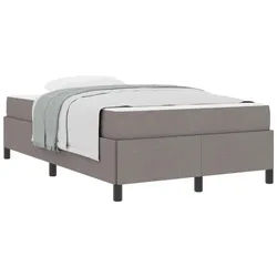 vidaXL Bett Boxspringbett Taupe 120 x 200 cm Stoff (1-tlg)