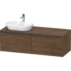 Duravit Ketho.2 Konsolenwaschtischunterbau wandhängend Nussbaum dunkel Matt 1400x550x459 mm - K24888 K24888L21210000