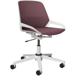 Aeris Drehstuhl , Weiß, Violett , Metall, Kunststoff , Drehkreuz , 70x68x40 cm , Made in Germany , Typenauswahl, Wippfunktion, Sitzfläche 360° drehbar , Büromöbel, Bürostühle, Drehstühle