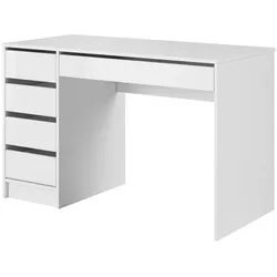 Masseno Schreibtisch Este 120x55x75 cm Bürotisch Computertisch, Weiß , Holzwerkstoff , Rechteckig , 120x75x55 cm , Büromöbel, Schreibtische, Schreibtische
