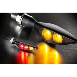 Kellermann Rück-, Bremslicht, Blinker Einheit Rhombus S DF Dark, HL, schwarz, getöntes Glas, schwarz für Männer