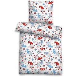 Bettwäsche BIBER taubenblau (LB 135x100 cm) - blau - LB 135x100 cm