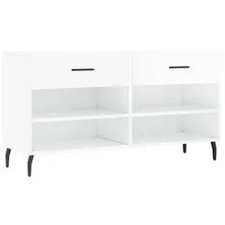 vidaXL Schuhschrank NA Schuhregal Schuhschrank Flurschrank Schuhbank Hochglanz-Weiß 102x35 weiß