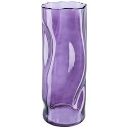 Zylinder Vase Aus Glas Crunch, 30X11x11 Cm (Farbe: Aubergine)