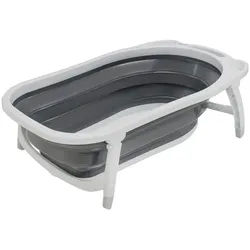 My Baby Lou Babybadewanne , Grau, Weiß , Kunststoff , 47.5x23x80 cm , faltbar , Pflegen, Baden, Babybadewannen