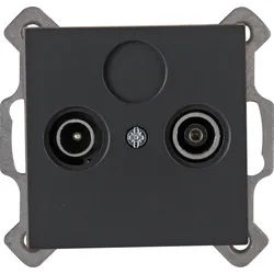 KOPP Antennensteckdose Athenis, anthrazit, 2-fach