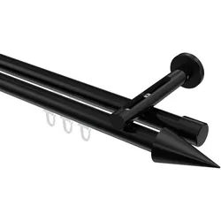 GARDINENSTANGE INNENLAUF Siteno Savio 260 cm (geteilt in 2 x 130 cm), 2-läufig, 20 mm Ø Schwarz