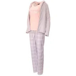 Weit & Breit Handelsgesellschaft mbH Hausanzug AnnAmax Damen Hausanzug 3-teilig Wellness Anzug Pyjama Schlafanzug grau M