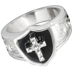 Order & Smile Schmuck Siegelring Herren Ring Gothic: Edelstahl Siegelring mit Kreuz 70