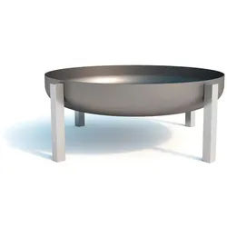 Feuerschale , Edelstahlfarben, Rostfarben , Metall , 63x25x63 cm , Grüner Punkt, Made in Europe, Handmade in Europe , abnehmbare Standfüße, hitzebeständig , Gartenmöbel, Feuerschalen & Feuerkörbe