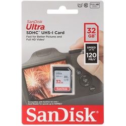 Sandisk SDHC-Card 32GB, Ultra, Class 10, UHS-I (R) 120MB/s, Retail-Blister