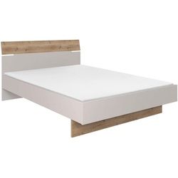 Hom`in Bett , Eichefarben, Sandfarben , Holzwerkstoff , 140x200 cm , Lattenrosthöhe individuell einstellbar , Schlafzimmer, Komplette Schlafzimmer und Serien, Schlafzimmerserien