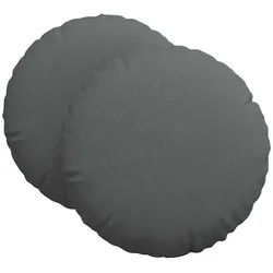 vidaXL Sitzauflage Sitzkissen 2 pcs Dunkelgrau Ø80 x 29 cm Stoff, (2 St) grau