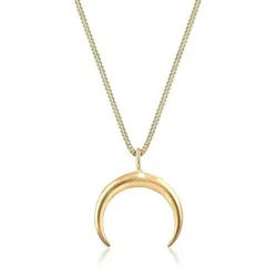 Elli Kette mit Anhänger Kette Anhänger Halbmond Fein 925 Silber, Astro silberfarben 55