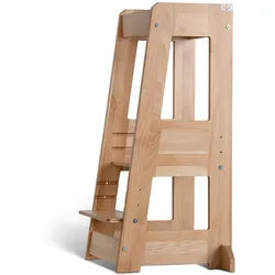 tiSsi Lernturm , Buchefarben , Holz , Buche , massiv , 40x89x40 cm , Made in Europe , Holzmöbel, Sitzgelegenheiten Holz, Hochstühle und Tischsitze Holz