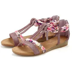 LASCANA Sommerschuh, Sandalette, offener Schuh, Sandale mit aufwendiger Verzierung VEGAN lila 42