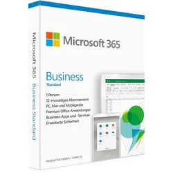 Microsoft 365 Business Standard, 5 PCs/MACs- 1 Jahr