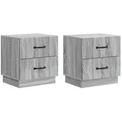 vidaXL Nachttisch 43 x 34,5 x 44,5 cm Nachttisch 2er Set Nachtschrank Graues Sonoma 43x3 grau