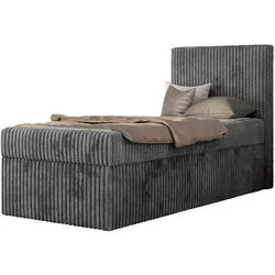 MKS Jugendbett Tilio 90/200 - Grau - H3 - Rechts Seite , Textil , Rechteckig , 200x90 cm , Oeko-Tex® , Babymöbel & Kindermöbel, Kinderzimmer & Jugendzimmer, Kinderbetten, Kinderbetten & Jugendbetten