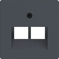 Hager WAF2108AT Zentralstück für UAE Steckdose 2-fach, 50x50 mm, A.x/C.x, anthrazit matt