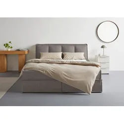 LeGer Home by Lena Gercke Boxspringbett Addyson (Härtegrade H2, H3 und H4 wählbar), Boxspringbett inkl. Topper, 2 Matratzen grau 190 cm x 230 cm