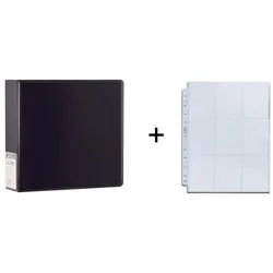 BUNDLE Ultra Pro - Plain Album 3'' - Black + 100x Silver 9-Pocket Pages (11-Hole)