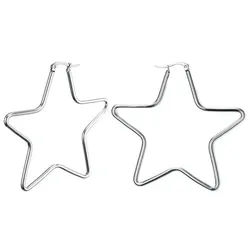 Order & Smile Schmuck Paar Ohrhänger Stern Creolen: große Ohrringe aus Edelstahl silberfarben