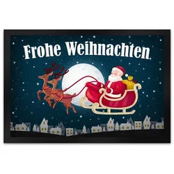 Fußmatte Frohe Weihnachten Fußmatte XL mit Weihnachtsmann Motiv, speecheese 40 cm x 60 cm