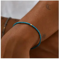 GOLDEN Charm-Armband Armband aus amerikanischem Türkis, 14K Gold Filled, fein Armband 17 + 5 cm