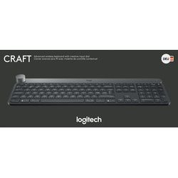 Logitech Tastatur CRAFT, Wireless, Unifying, Bluetooth, schwarz Advanced, Creative Input Dial, DE, Retail