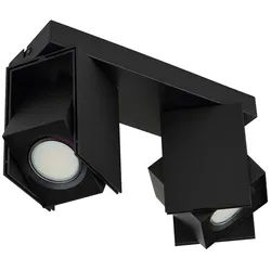 GLOBO LIGHTING Deckenleuchte, Leuchtmittel nicht inklusive, Deckenlampe Deckenstrahler Wohnzimmerlampe beweglich schwarz L 25,6 cm schwarz