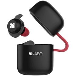 Kopfhörer Nabo T Sport , Rot, Schwarz , 3.8x6x6 cm , widerstandsfähig, wasserdicht, Bluetooth-Funktion, Freisprechfunktion , Elektrogeräte, Elektronik-zubehör, Handyzubehör