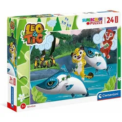 Clementoni® Puzzle CLEMENTONI Puzzle Leo und Tig auf dem Wasser MAXI 24 Teile, Puzzleteile