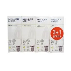 LED-Kerzenlampe E14 5,5W 2.700K Set 3+1 470lm matt