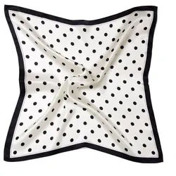 MayTree Seidentuch quadratisch, kleine Punkte 53x53 cm, Nickituch, Bandana-Schal, (Stück), 100% Seide schwarz|weiß