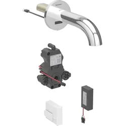 Geberit Piave Waschtischarmatur zur Wandmontage, Batteriebetrieb, für UP-Funktionsbox, 17cm - chrom