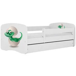 Raumhirsch Furniture Kinderbett Kleindino mit Schublade und Matratze 160/80 , Weiß , Holzwerkstoff , Rechteckig , 80x160 cm , FSC 100% , Babymöbel & Kindermöbel, Kinderzimmer & Jugendzimmer, Kinderbetten