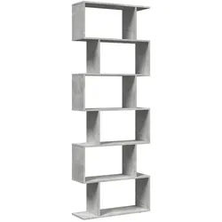 vidaXL Bücherregal Raumteiler-Bücherregal 6 Etagen Betongrau 70x24x193 cm, 1-tlg. grau