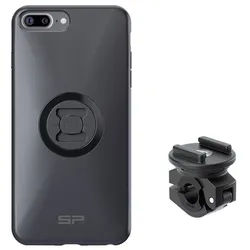 SP Connect Komplettpaket Moto Bundle am Rückspiegel montiert - iPhone 8 Plus